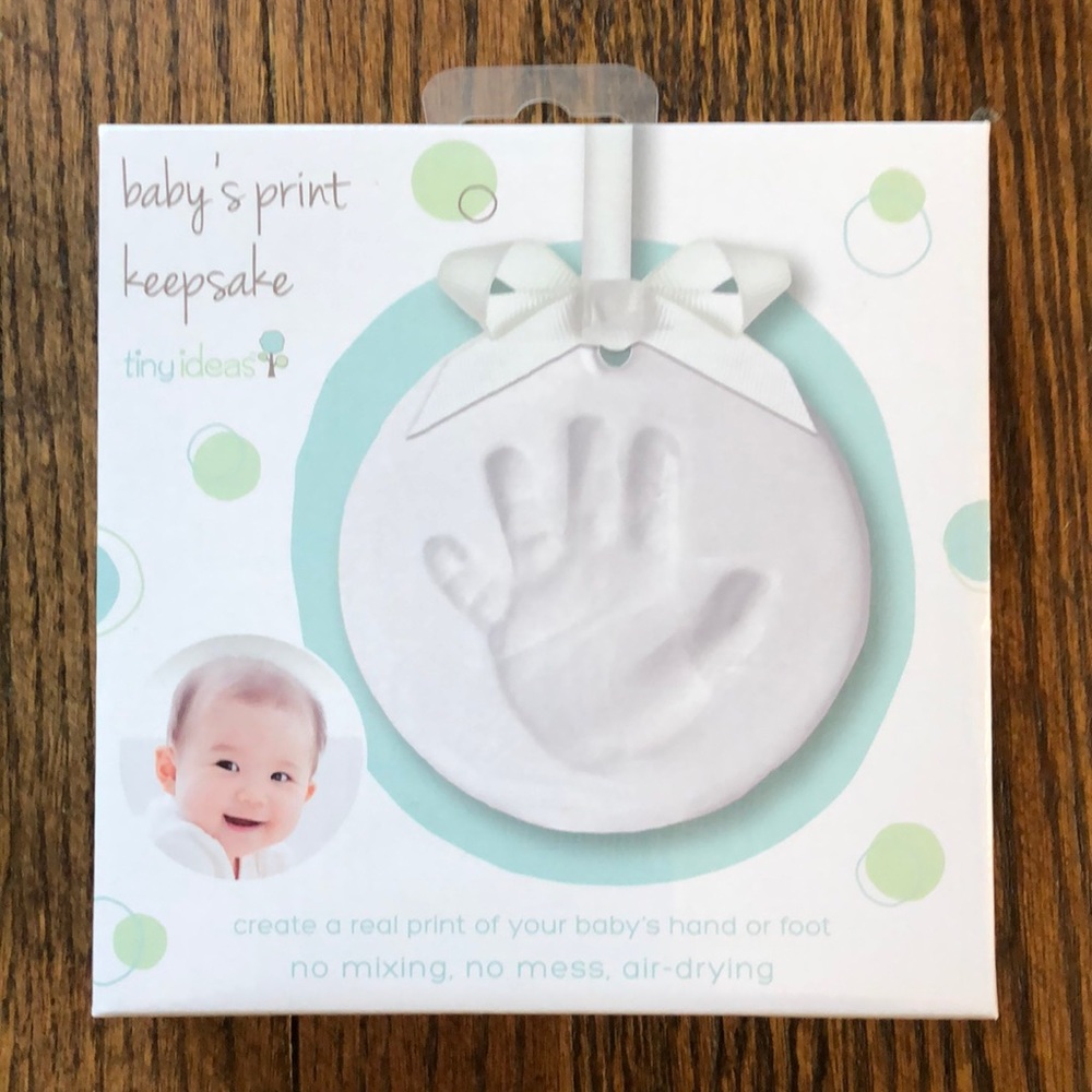 Baby handprint impression ornament - brand new!
